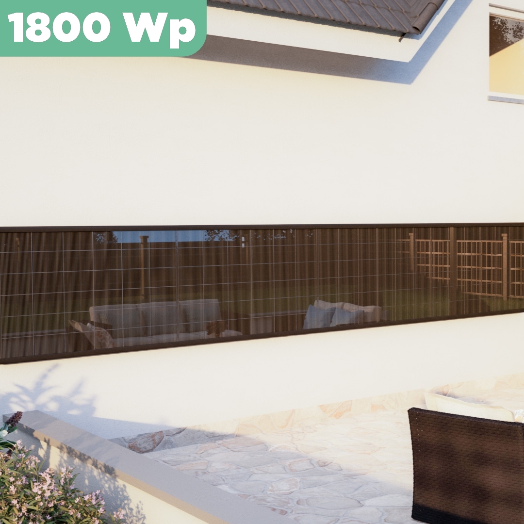 Balkonkraftwerk Wand 1800 Wp — APsystems EZ1-M 800 WTrina Solar / 450 Wp (Glas-Glas) / eine Reihe quer / 4 Module / 20 m