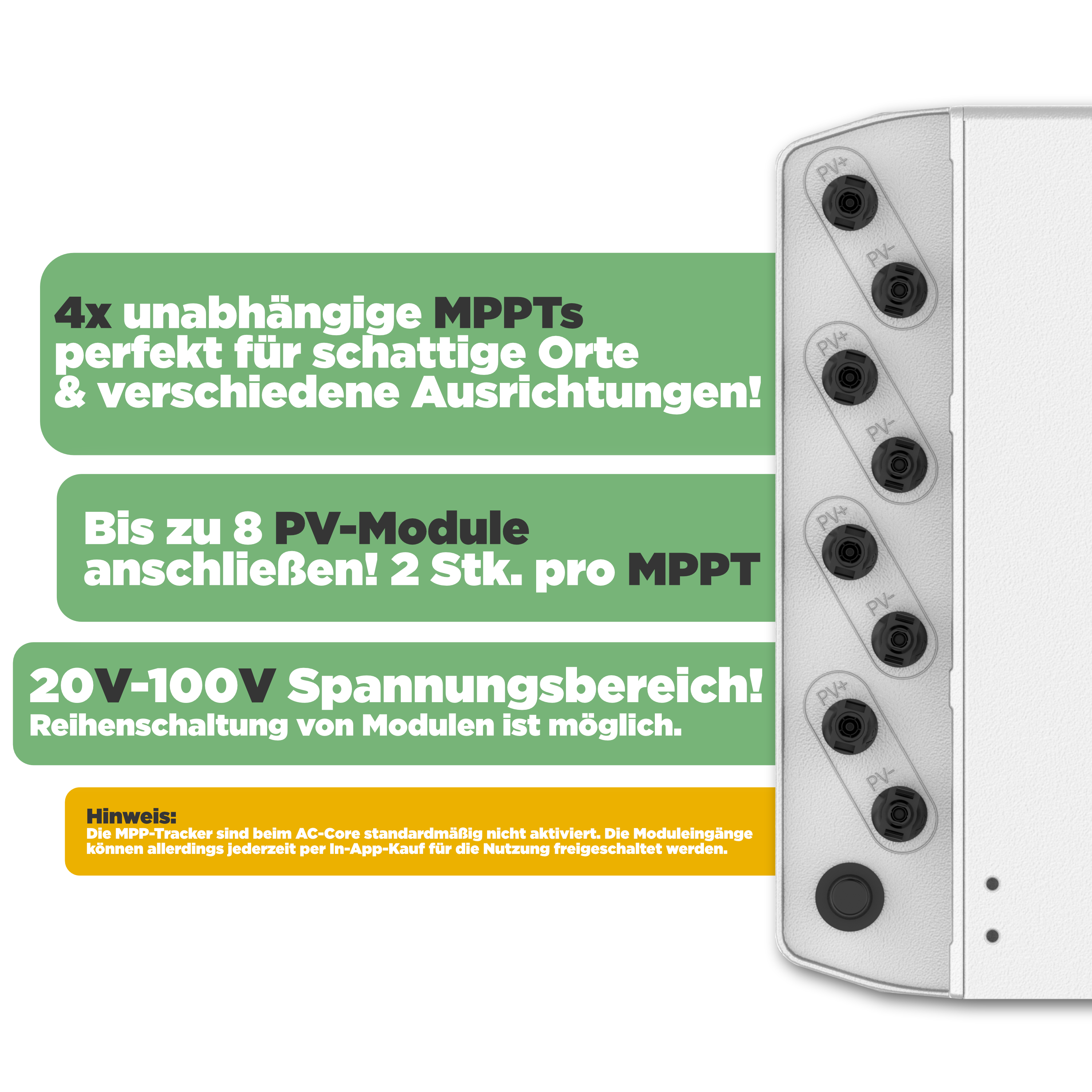 SunEnergyXT 500 PRO AC Core — 5 kWh Nachrüst-Speicher mit 2.400W Wechselrichter & Notstromfunktion (LFP, erweiterbar auf 30 kWh)