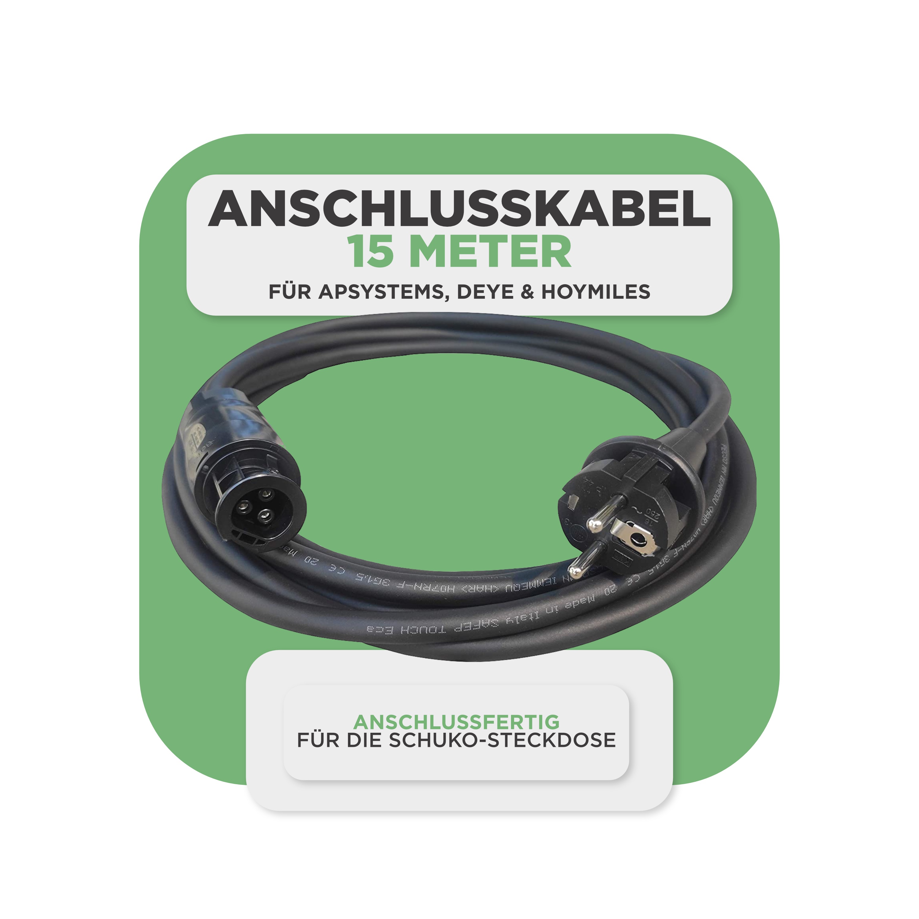 Balkonkraftwerk Wand 1760 Wp — APsystems EZ1-M 800 W / Trina Solar / 440 Wp (Glas-Glas + Bifazial) / zwei Reihen quer / 4 Module / 15 m