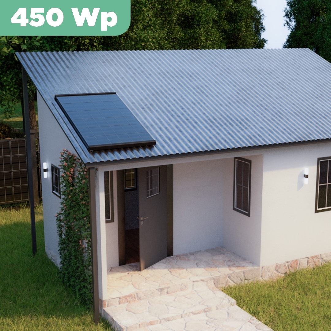 Balkonkraftwerk Trapezblech 450 Wp — APsystems EZ1-M 800 W / Trina Solar / 450 Wp (Glas-Glas) / Premium Halterung / eine Reihe hochkant / 1 Modul / 20 m