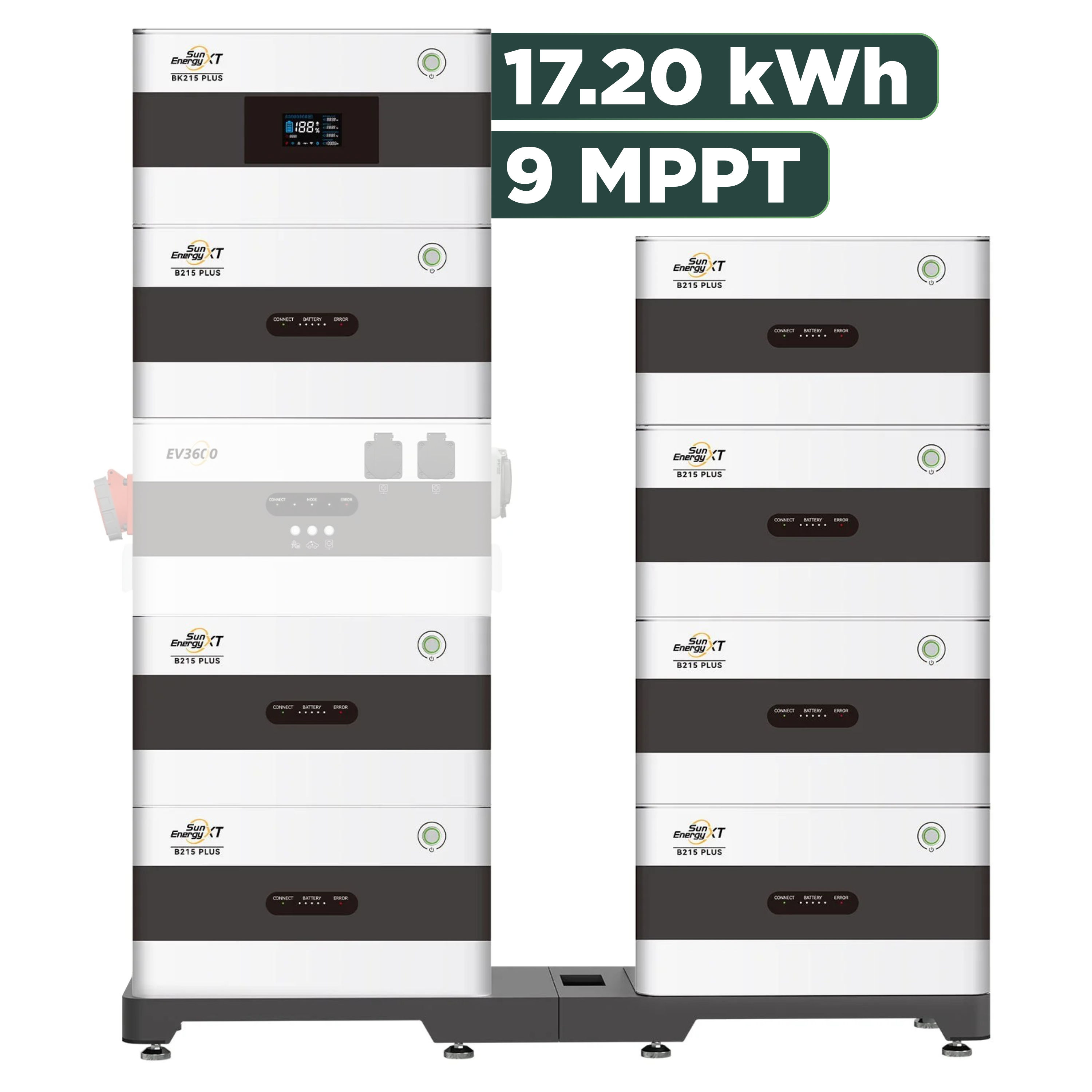 SunEnergyXT Plus (bis 17,2 kWh) Konfigurator 1920 Wp mit BK215 / 17,2 kWh / Solyco 480 Wp Back Contact / 4 Module
