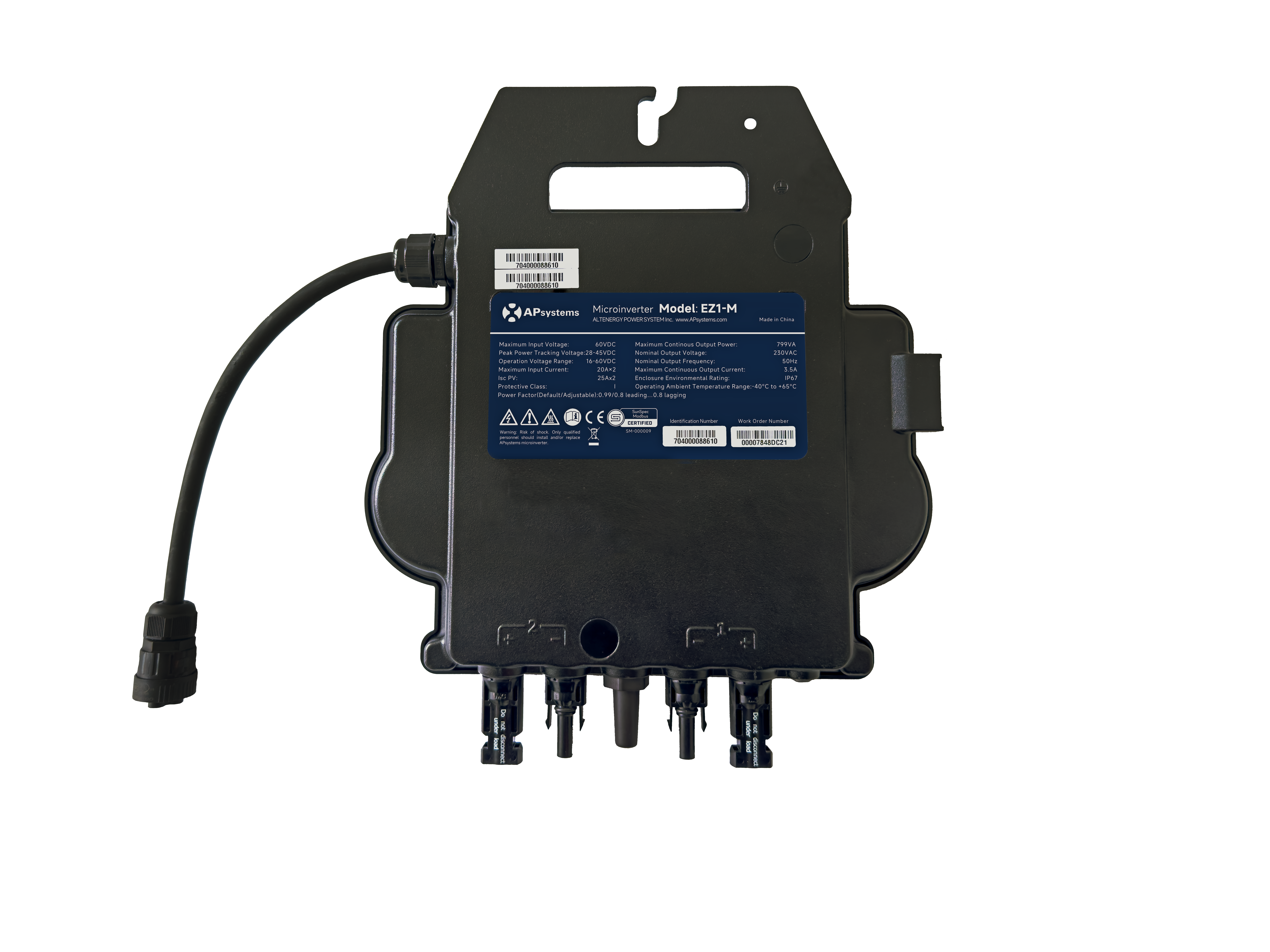 APsystems EZ1-M — 600 / 800 W Mikrowechselrichter mit 10 m Anschlusskabel