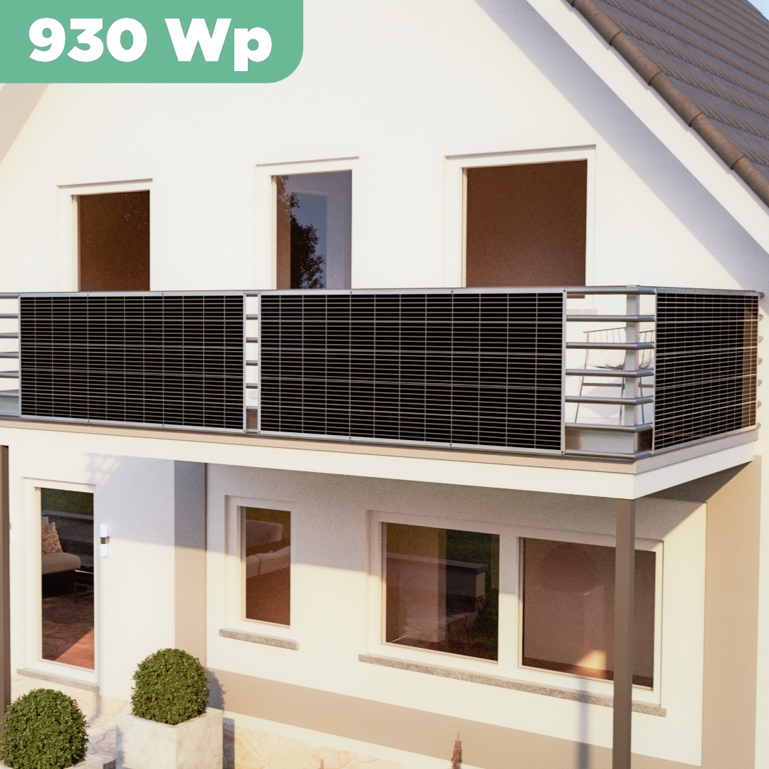 Balkonkraftwerk mit Ultraleicht-Modulen 930 Wp APsystems EZ1-M 800 W / Sunman / 310 Wp (89 cm x 201 cm) / 3 Module