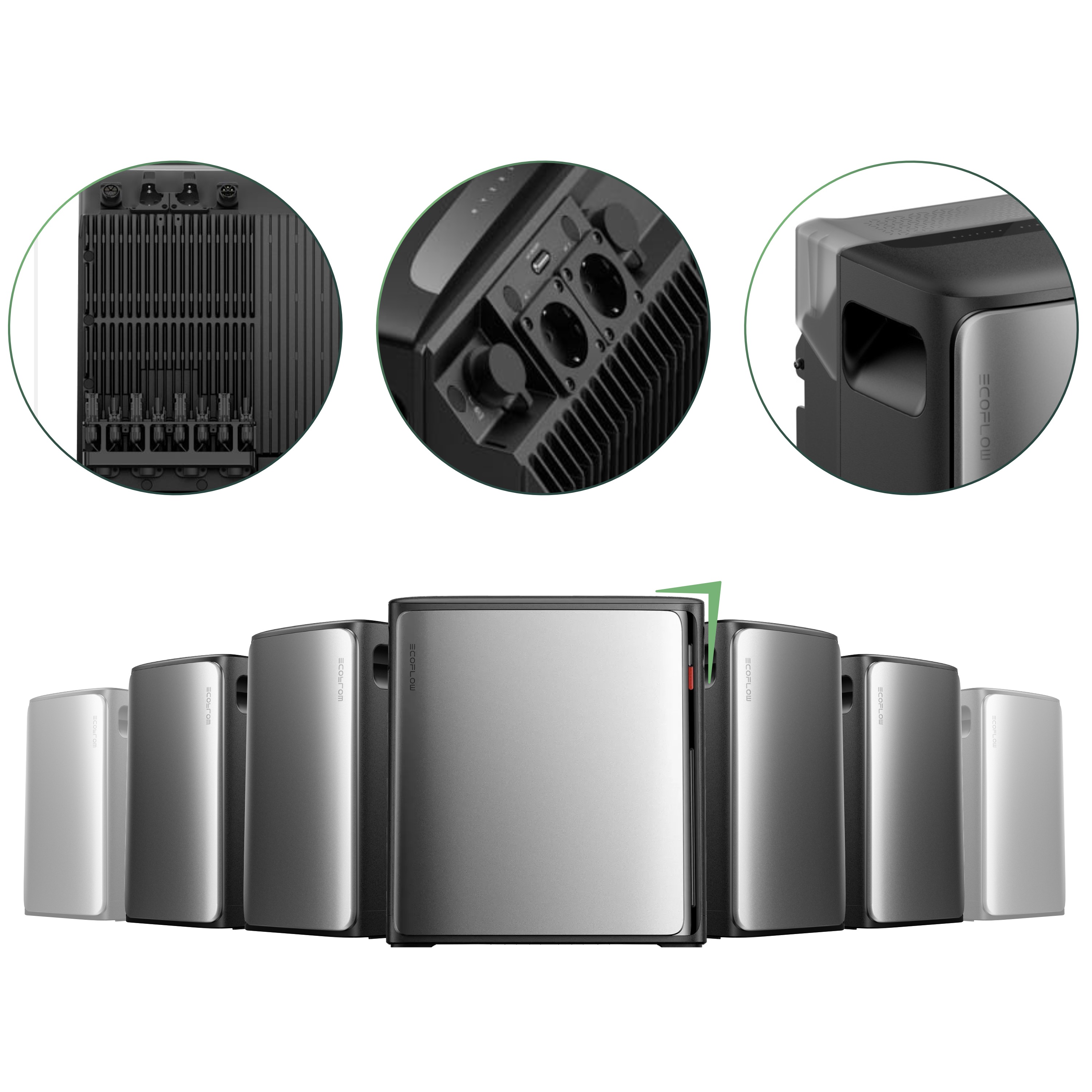 Balkonkraftwerk Set 440 Wp — Ecoflow Stream Ultra X / 19,2 kWh / Trina 440 Wp Glas-Glas Bifazial Modul / 1 Modul / Schuko Stecker / 1,5 m