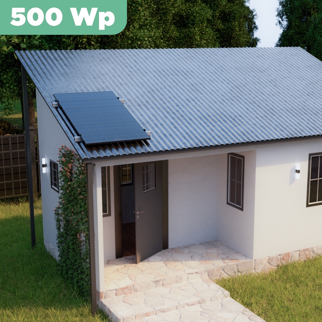 Balkonkraftwerk Trapezblech 500 Wp — APsystems EZ1-M 800 W / Trina Solar / 500 Wp (Glas-Glas) / Standard Halterung / eine Reihe hochkant / 1 Modul / 20 m
