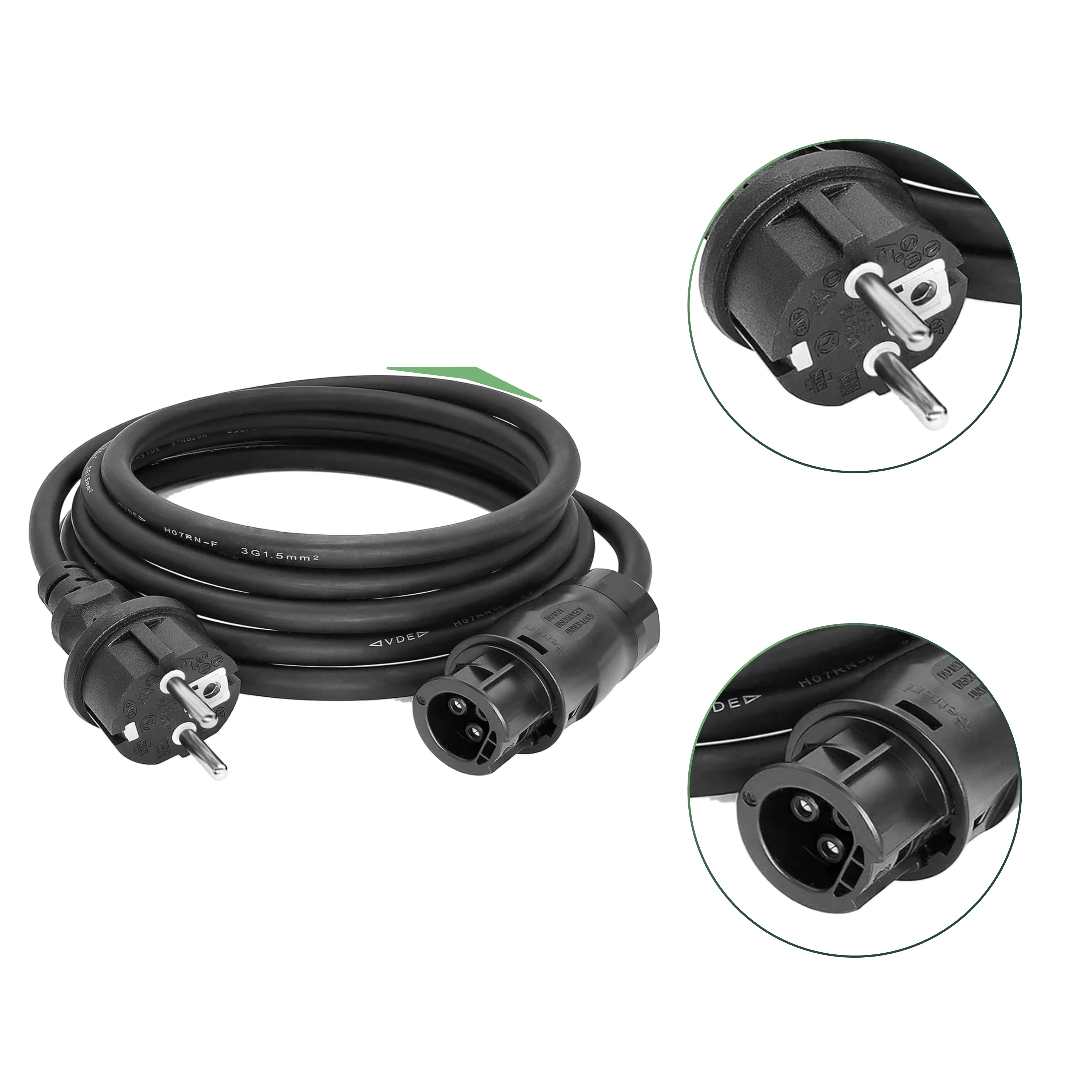 Balkonkraftwerk Set 440 Wp — Trina 440 Wp Glas-Glas Bifazial Modul / 1 Modul / APSystems EZ1-M (bis 800 W) / Schuko Stecker / 5 m