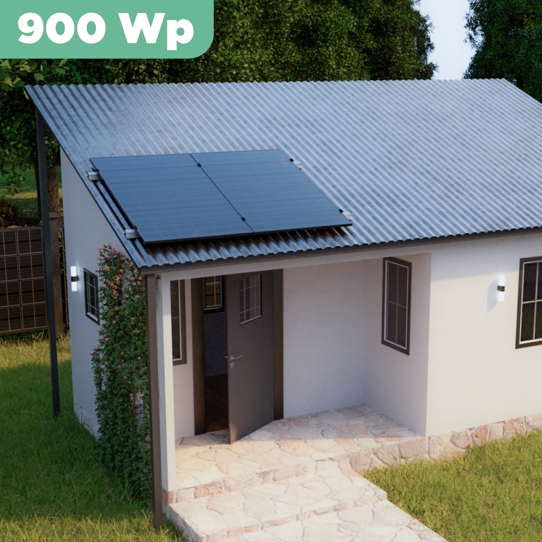 Balkonkraftwerk Trapezblech 900 Wp — APsystems EZ1-M 800 W / Trina Solar / 450 Wp (Glas-Glas) / Standard Halterung / eine Reihe hochkant / 2 Module / 20 m