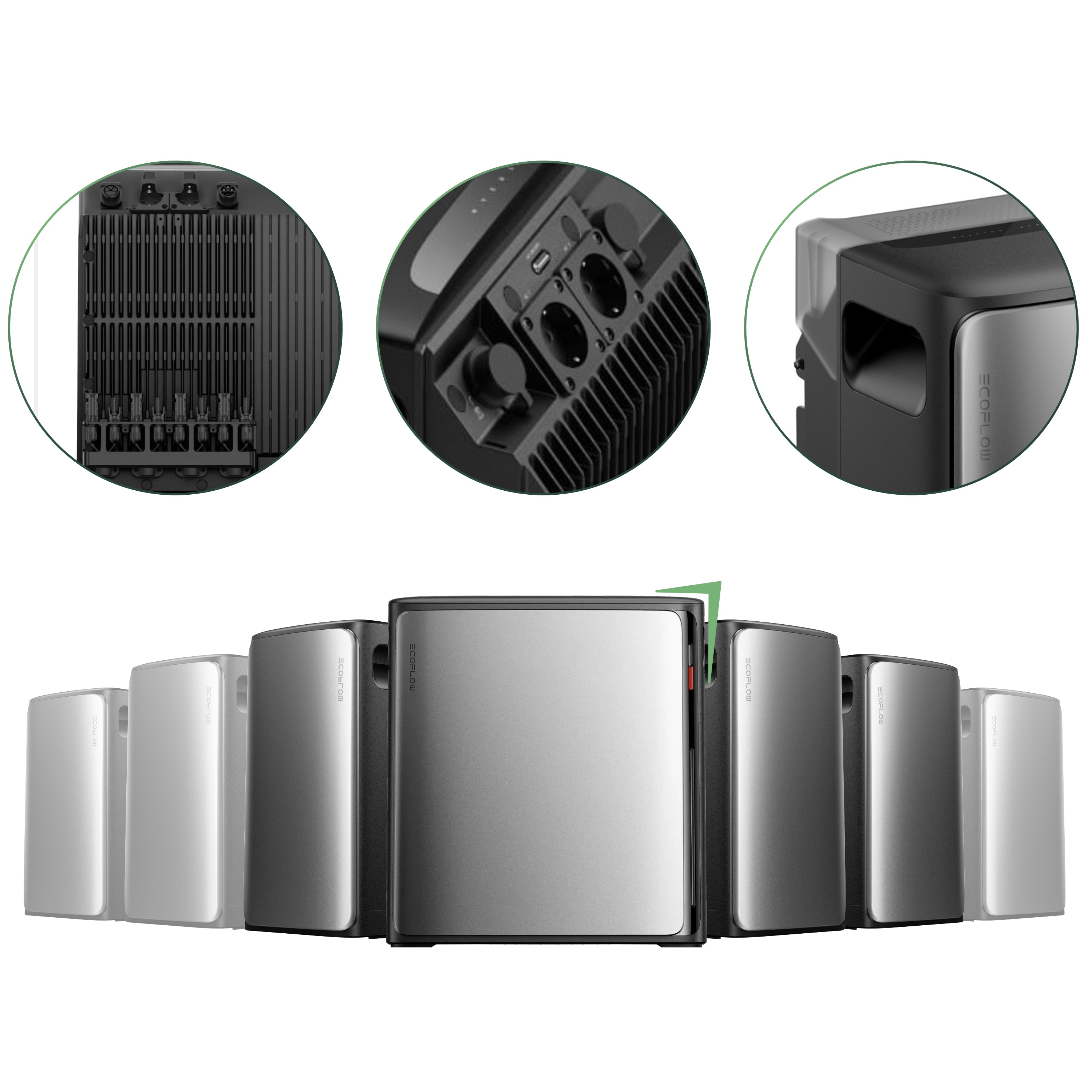 Balkonkraftwerk Set 440 Wp — Ecoflow Stream Ultra X / 15,36 kWh / Trina 440 Wp Glas-Glas Bifazial Modul / 1 Modul / Schuko Stecker / 1,5 m