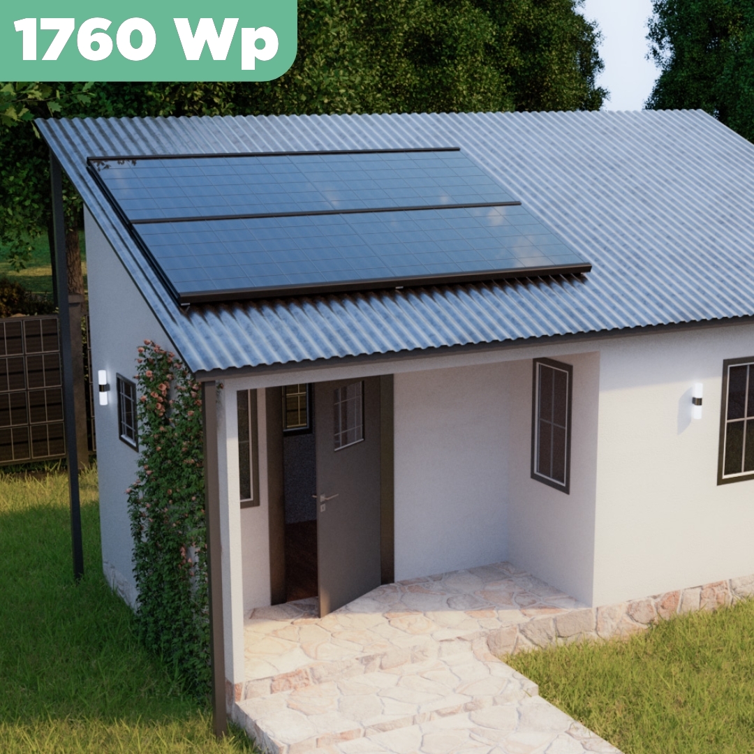Balkonkraftwerk Trapezblech 1760 Wp — APsystems EZ1-M 800 W / Trina Solar / 440 Wp (Glas-Glas + Bifazial) / Premium Halterung / zwei Reihen quer / 4 Module