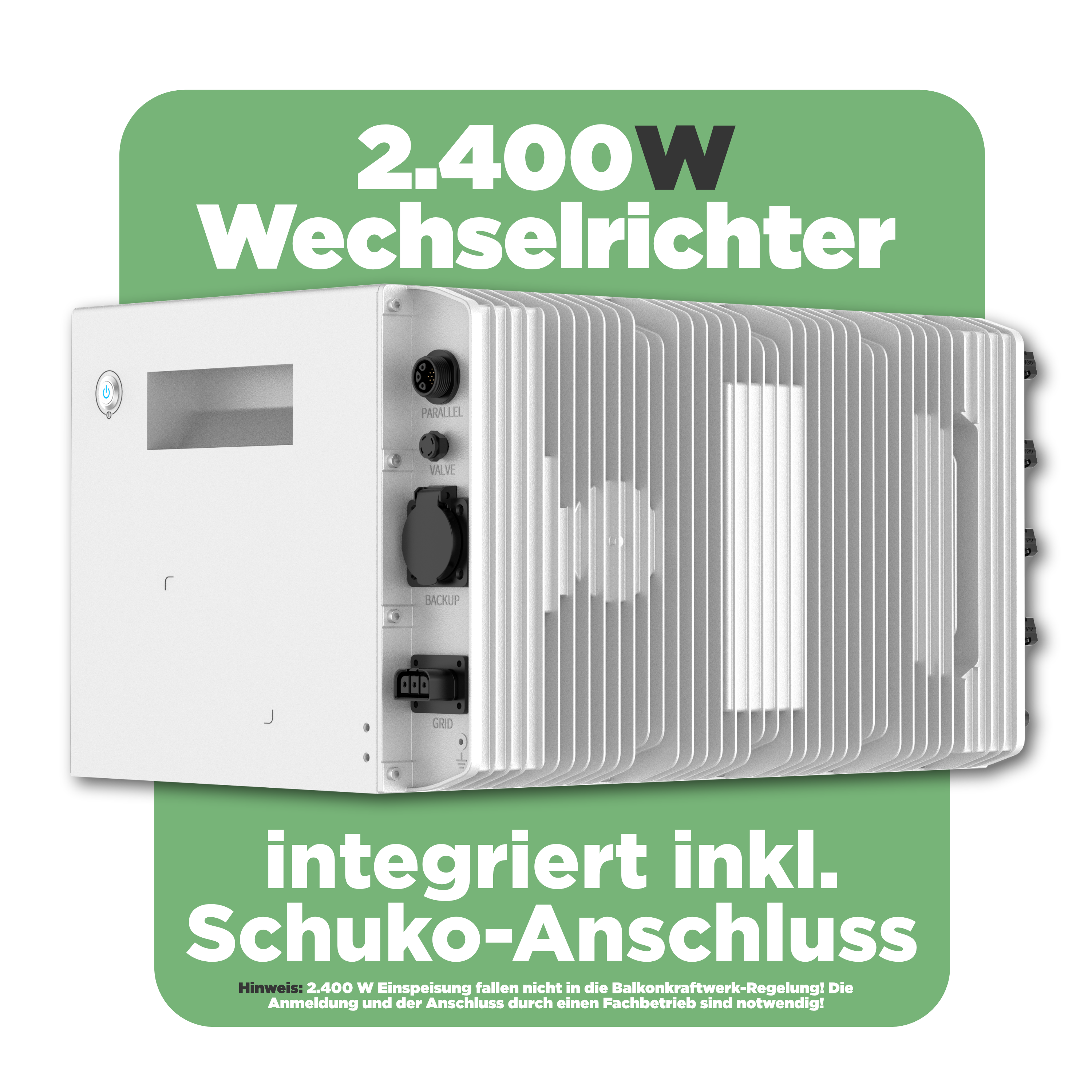 SunEnergyXT 500 PRO AC Core — 5 kWh Nachrüst-Speicher mit 2.400W Wechselrichter & Notstromfunktion (LFP, erweiterbar auf 30 kWh)