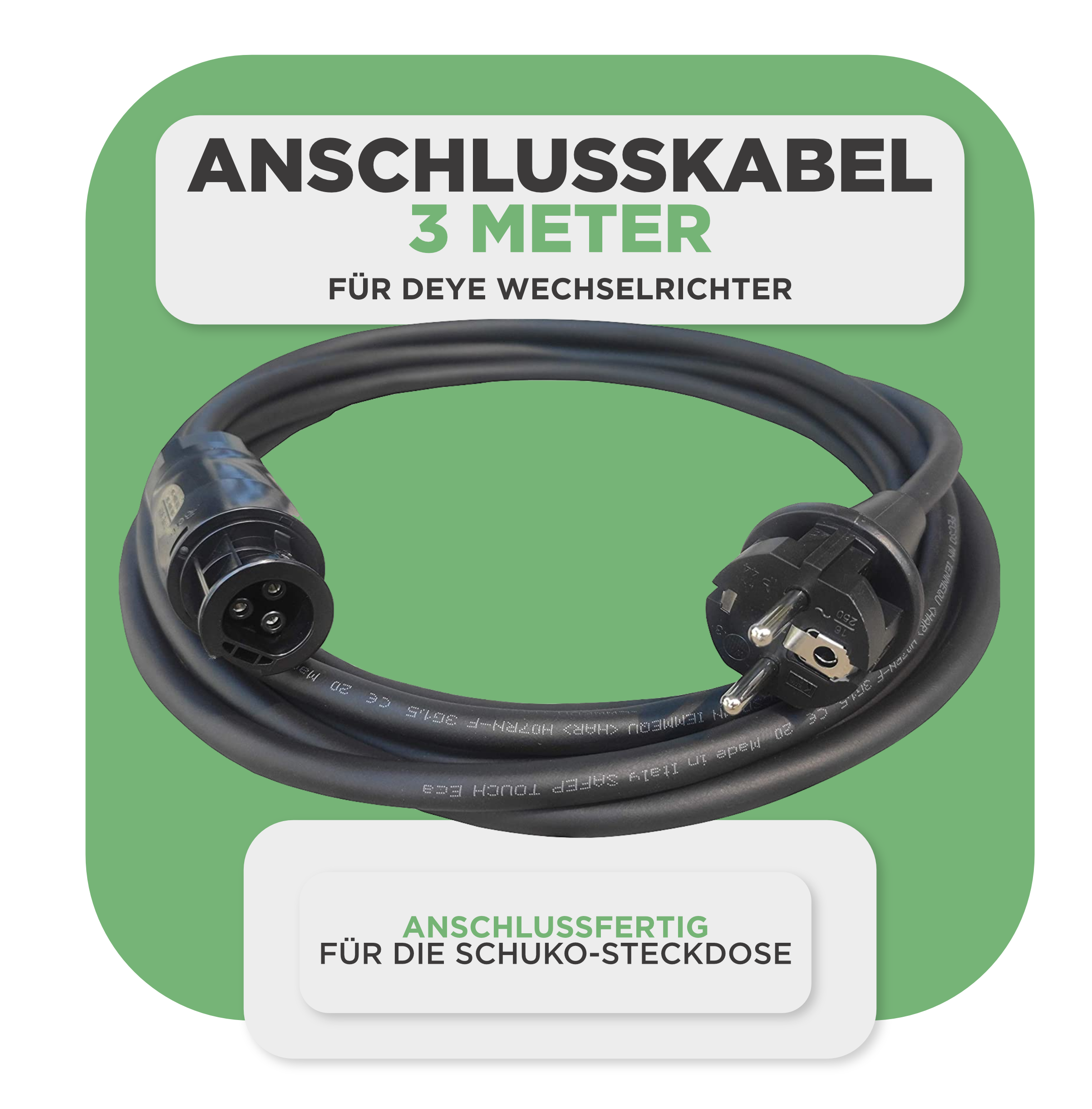 Sunlit Solar Starter Set (760 Wp Balkonkraftwerkset) — 2 x Austa 380 Wp Module + Deye 800 W Wechselrichter + 3 m Anschlusskabel