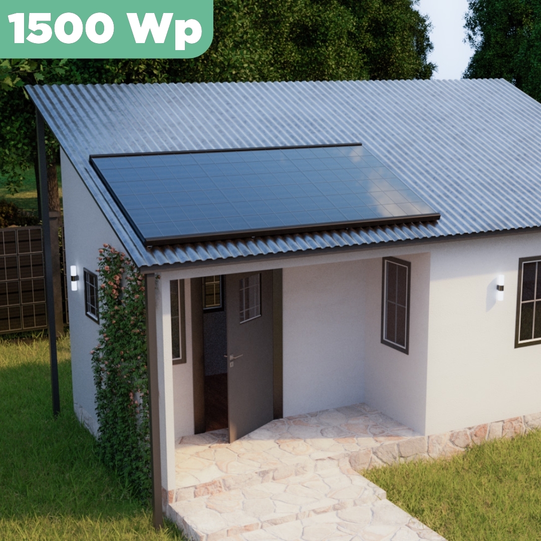 Balkonkraftwerk Trapezblech 1500 Wp — APsystems EZ1-M 800 W / Trina Solar / 500 Wp (Glas-Glas) / Premium Halterung / eine Reihe hochkant / 3 Module / 20 m