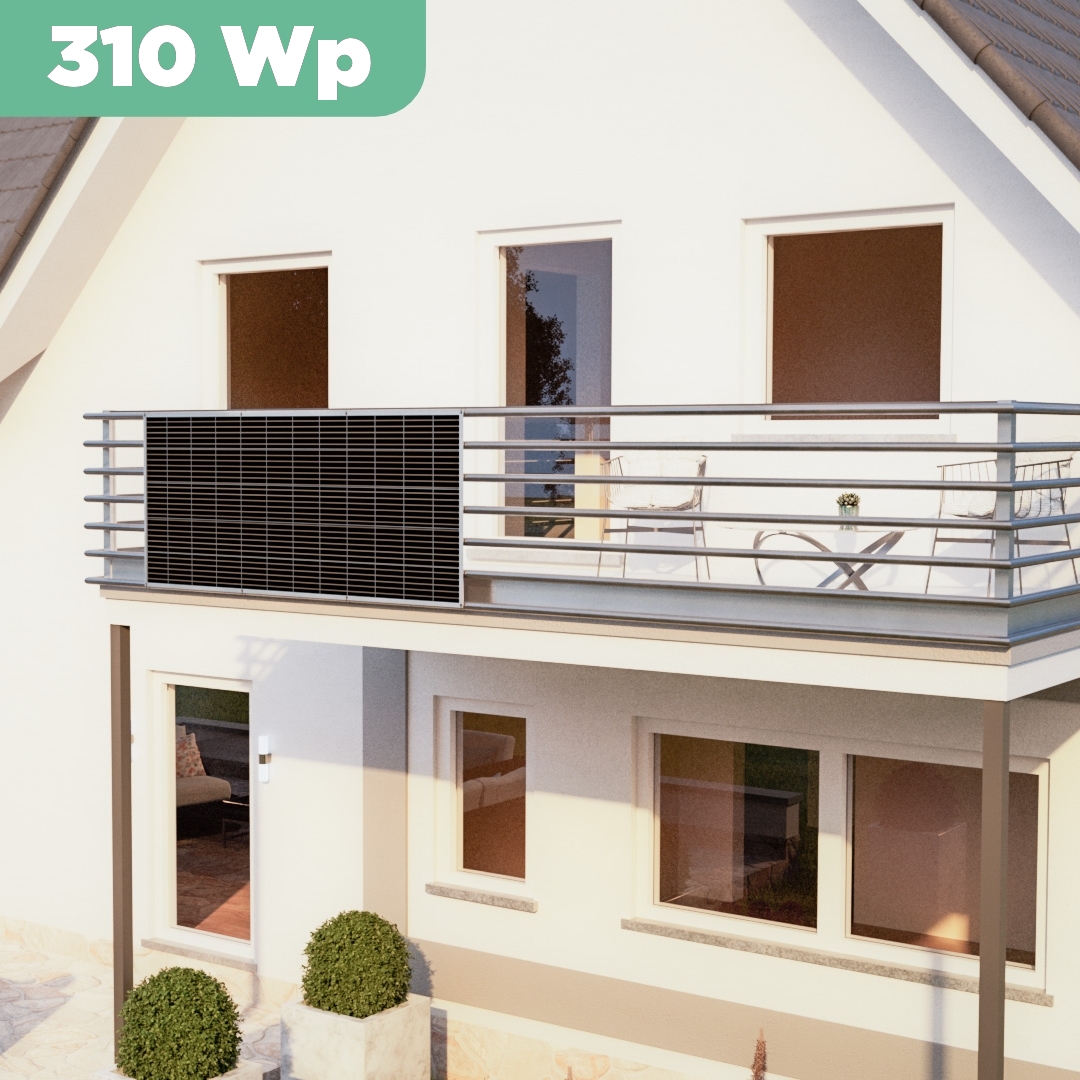 Balkonkraftwerk mit Ultraleicht-Modulen 310 Wp — APsystems EZ1-M 800 W / Sunman / 310 Wp (89 cm x 201 cm) / 1 Modul / 10 m